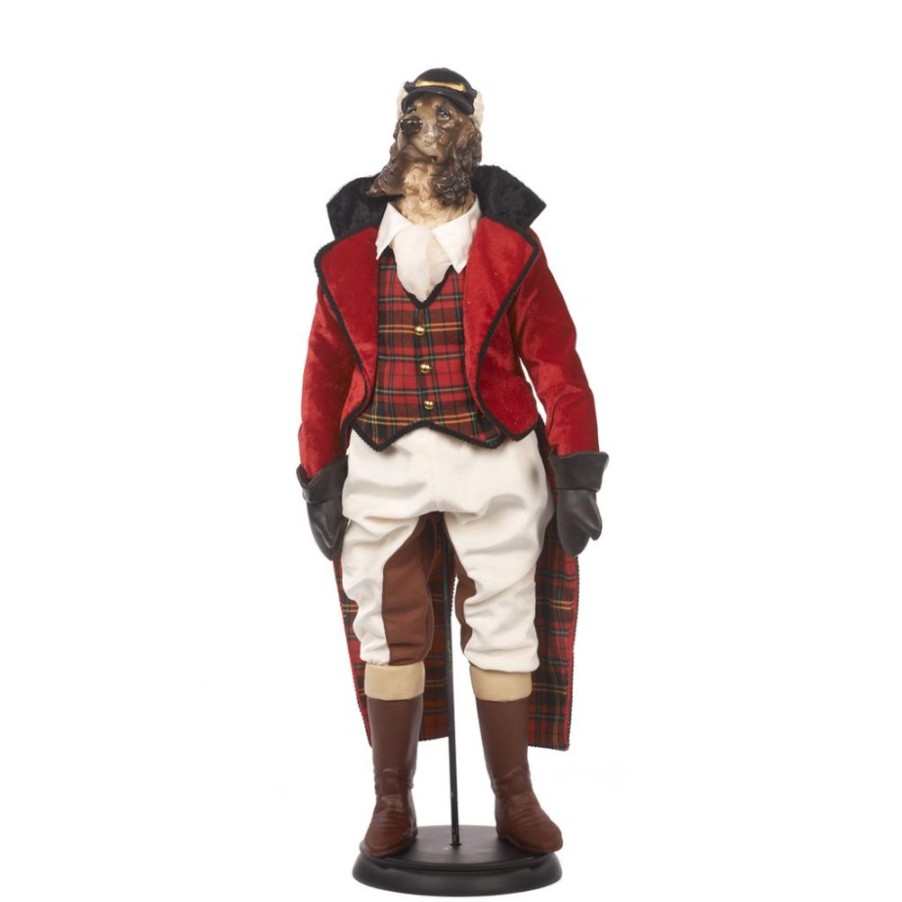 Home Decors Goodwill  | Tartan Setter Dog Doll With Stand J 65150